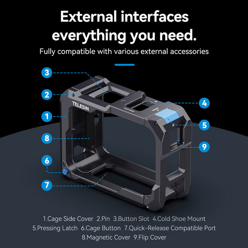 FRAME DE ALUMINIO PARA GOPRO H13/H12/H11/H10/H9 - Imagen 13