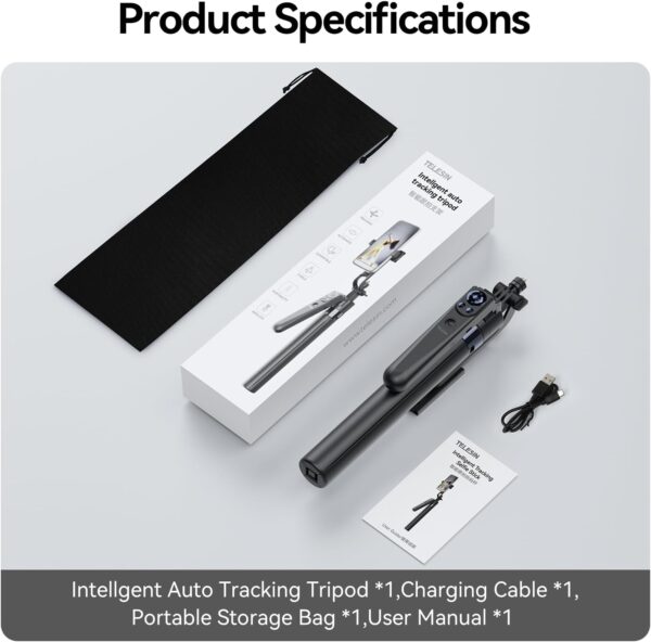 Tripode Inteligente Auto Tracking - Telesin - Imagen 4