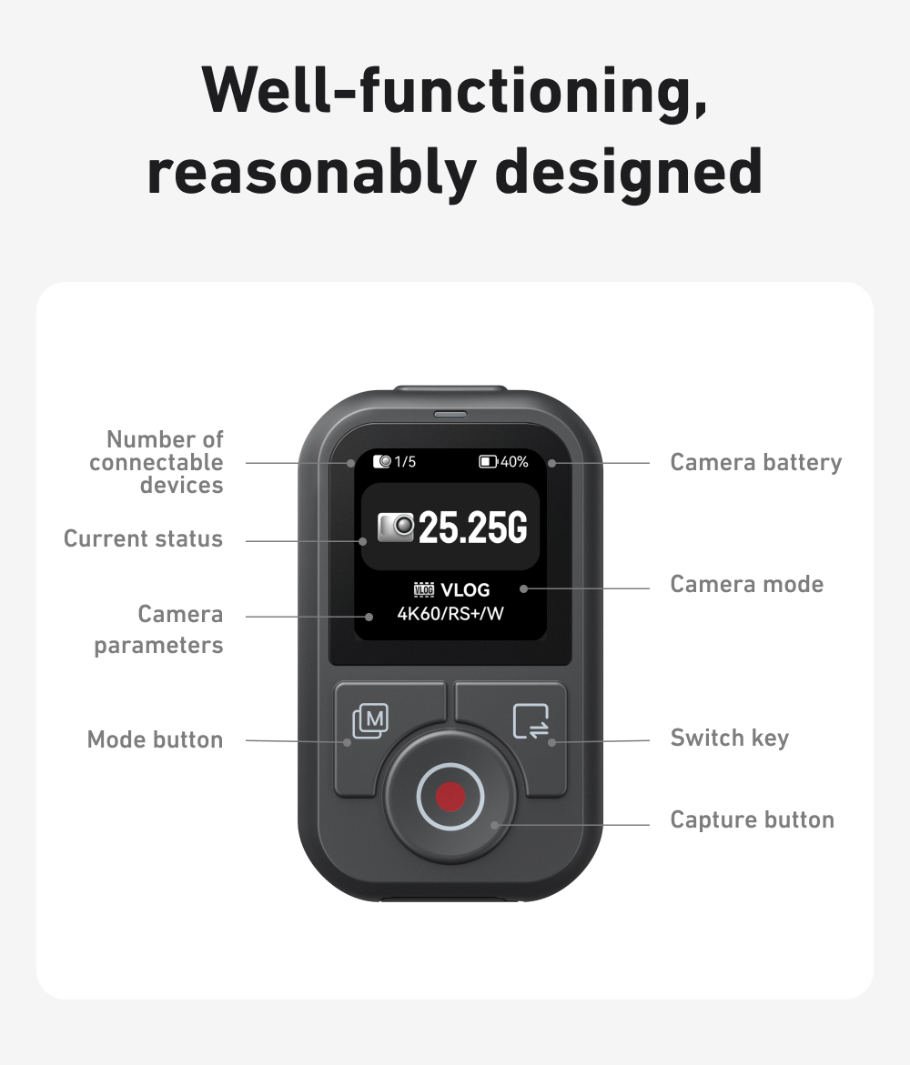 CONTROL REMOTO PARA DJI OSMO ACTION 6/5/4/360 - Imagen 9