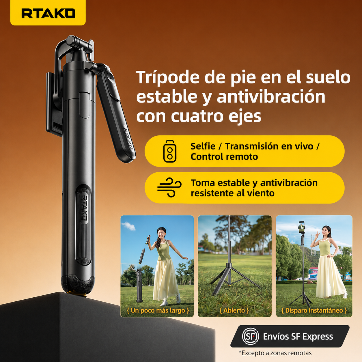 Tripode Automatico 1.80m - HL18 PRO RTAKO - Imagen 5