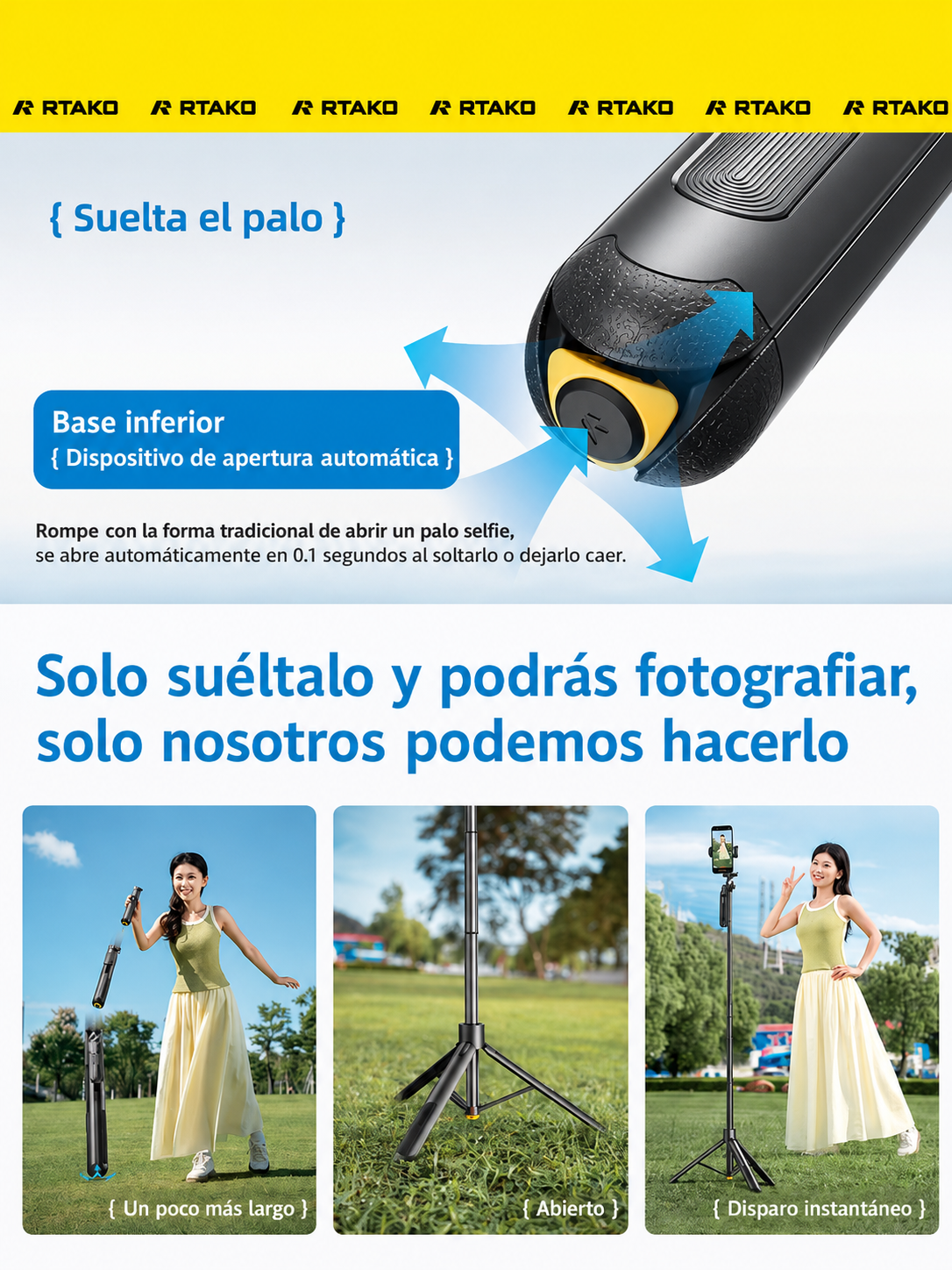 Tripode Automatico 1.80m - HL18 PRO RTAKO - Imagen 6